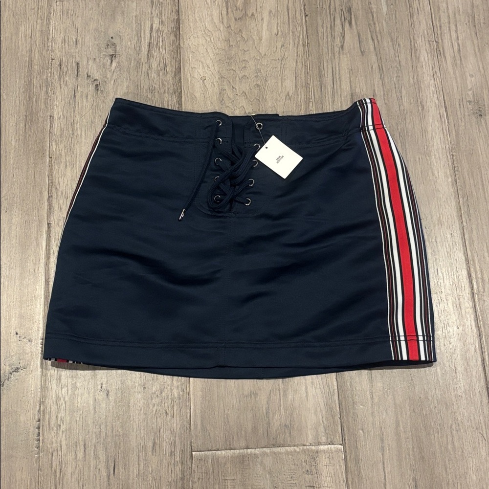 Urban Outfitters Navy Skirt with Lace-Up Detail